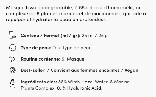 HYALURONSÄURE &amp; ALGEN FEUCHTIGKEITSSTEIGERENDE MASKE CHOK-CHOK